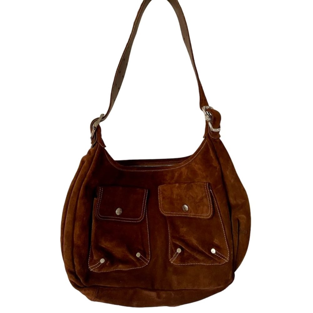 Longchamp Brown Suede Hobo Bag